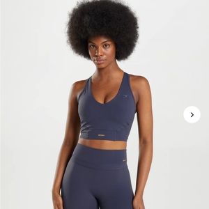 Whitney Simmons x Gymshark long line tank in Indigo